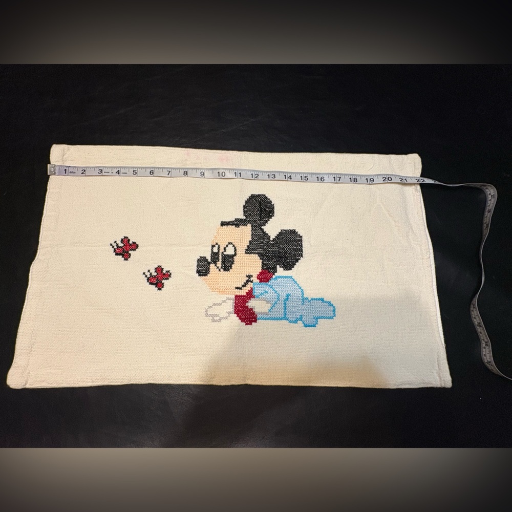 Vintage Handmade Cross Stitch Mouse Character Textile Cover Pillow Sham? - Picture 6 of 10